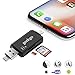 geekgo SD Card Reader,USB Memory Card Reader Adapter Viewer for iPhone iPad Android Mac - Supports Micro USB OTG 3 in 1 (Black)