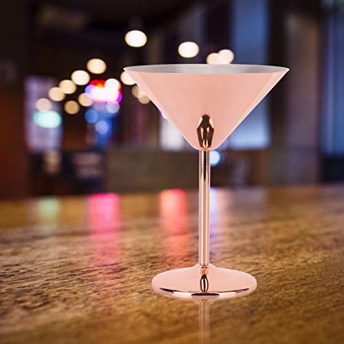 Nichhany Cocktailglas Champagner Toast Tasse Rotwein Becher 220ml Roségold Edelstahl für Home Bar – Bild 6