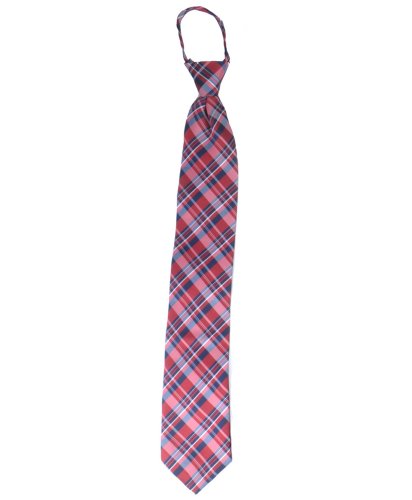 Simple Business Zipper Tie (Plaid Red)