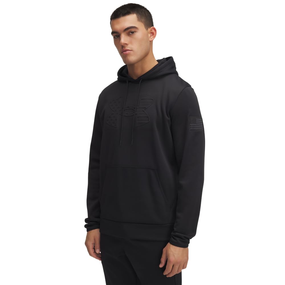 Under Armour Men’s Freedom American Flag Embossed Hoodie, (001) Black / / Anthracite, Large