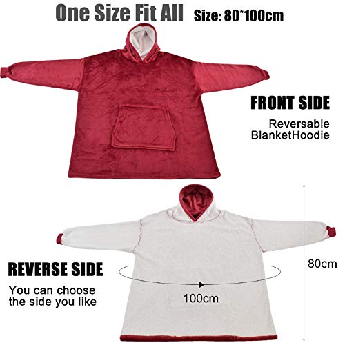 Tuopuda Hoodie Deken Sweatshirt met zak Vrouwen Oversized Sherpa Hoodie Unisex Super Zachte Warme Deken Hoodie Fleece… - Image 4