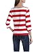 FENSACE Womens 3/4 Sleeve Cotton Red and White Striped T-Shirt,Red,Small
