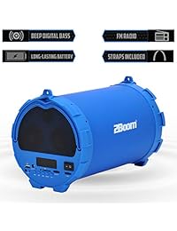 Altavoz Inalámbrico Bluetooth Portátil para uso en exteriores 2boom Bass King con visualización LED de radio fm Azul