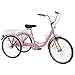 DoCred Adult Tricycles 24/26/20 Inch Three Wheel Bike Cruiser Bicycle, Adult Tricycle for Men/Women/Seniors/Young (1-Speed/Pink, 24 Inch)thumb 1