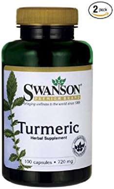 Swanson Premium Brand Turmeric Whole Root Powder, 720 mg (2 bottles of 100 Caps)