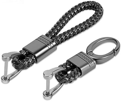 ROYAGO 2Pack Keychains Car Key Rings No Logo Grip Strap Ideal Gift for Men Women Mercedes Cadillac Lexus Ford Toyota Audi VW Honda (Black)