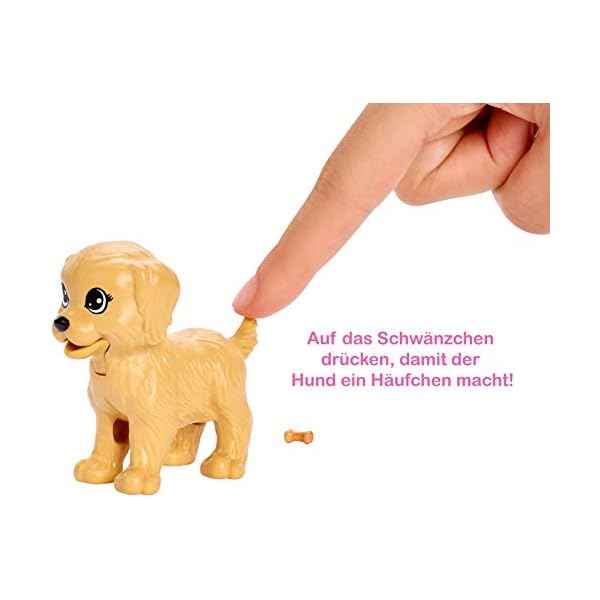 Barbie FXH08 - Hundesitterin, blond, Spielset mit 4 Hunden, mit einem Häufchen machenden und einem PIPI machenden Hund, mit Farbwechsel-Papier +mehr, Geschenk für Kinder im Alter von 3 bis 7 Jahren – Bild 7