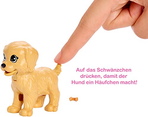 Barbie FXH08 - Hundesitterin, blond, Spielset mit 4 Hunden, mit einem Häufchen machenden und einem PIPI machenden Hund, mit Farbwechsel-Papier +mehr, Geschenk für Kinder im Alter von 3 bis 7 Jahren – Bild 7