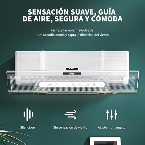 Deflector de Aire Acondicionado Ajustable, Escudo Deflector de Aire Acondicionado, ala Ajustable