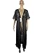 PONFFEAR Boho Long Maxi Beach Dress Swimsuit Sunscreen Bikini Cover Up Bathing Suit (Black)