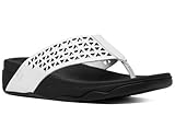 FitFlop Womens Lattice Surfa Flip Flops Urban White Thong Sandal - 9