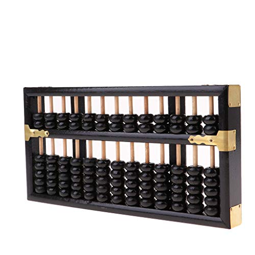 Baosity Kids Children Math Calculator Educational Wood Abacus Vintage Chinese Counting Frame Abacuses Calculator, Black