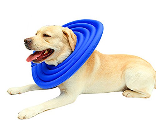 Doglemi Protective Recovery Pet Soft Cone Comfortable E-Collar for Dogs and Cats Water-resistant (M, Blue) - Thumbnail 4