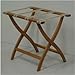 Wooden Mallet Designer Curve Leg Luggage Rack,Tan Straps, Light Oak
