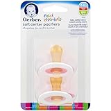 Gerber First Essentials Soft Center Latex Pacifiers, 0-6 Months, Assorted Colors 2 ea