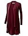 URBANCLEO Womens Basic Hi-Lo Open Front Long Cardigan,Awtl037_burgundy,X-Large