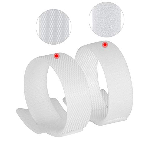 100pcs Reusable Fastening Cable Ties 6 Inch Adjustable Cord Ties Adjustable Fastener Cable Strap Hook and Loop Cord Ties, White HG467