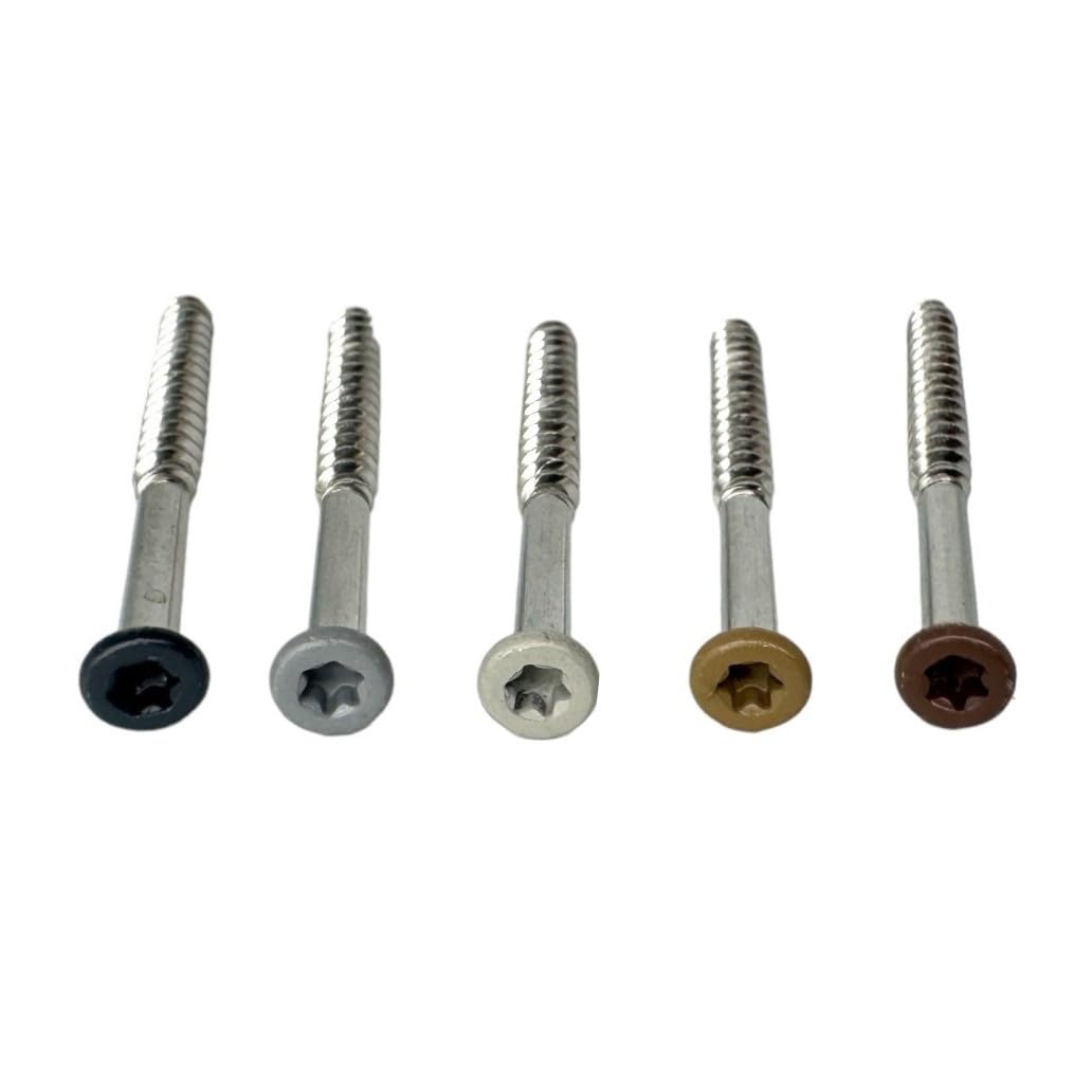 Ceta Painted Head Decking Screw for Composite Decking, Colour Matched Screw, Coloured Screws, 4.2 x 55mm Stainless Steel Colour Coded Screws, 5 Colours, Pack of 50. (Charcoal (RAL7021))