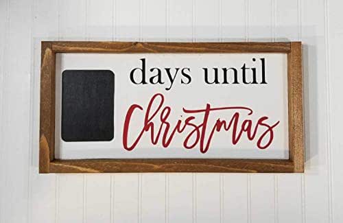 Amazon.com: Days Until Christmas Framed Farmhouse Wood Sign 7&quot; x 17