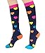 CompressionZ 20-30 mmHg Compression Socks Men & Women - Knee High Support Stockings (Hearts, X-Large)
