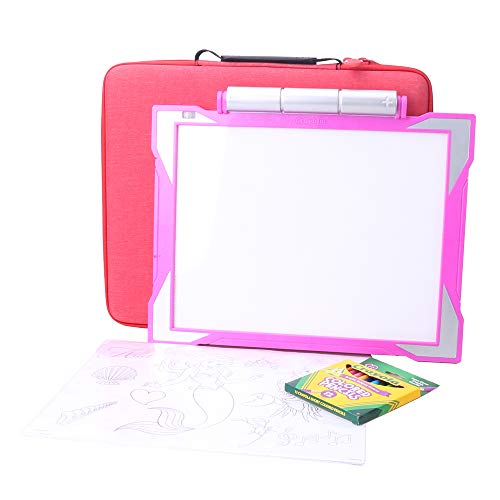 Aenllosi Hard Carrying Case for Crayola Light-up Tracing Pad (red)