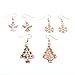 6 Pairs Christmas Dangle Earrings for Women Christmas Tree Stockings Angel Deer Snowflake Bells