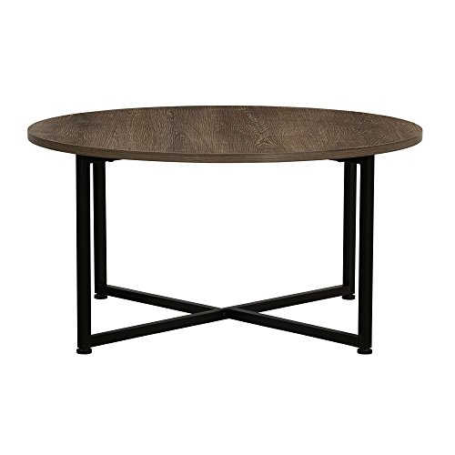 Household-Essentials-Grey-Top-Black-Frame-Ashwood-Round-Coffee-Table