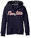 Nautica Little Girls Logo Fleece Hoodie with Eyelash Lined Hood, Navy, 6