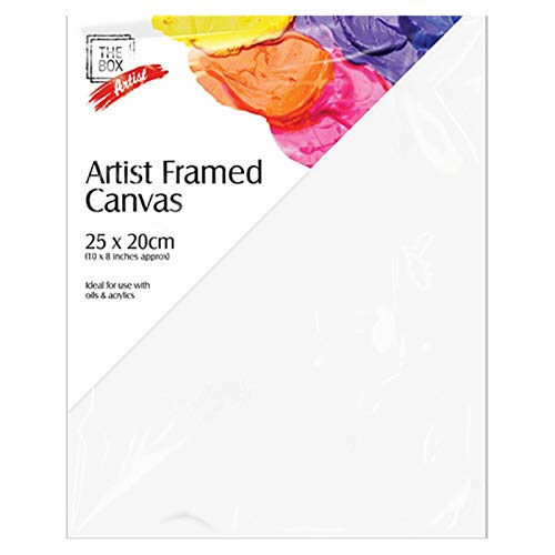 20cm x 25cm Framed Canvas - Blank Plain Stretched for Oils & Acrylics