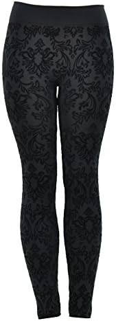 Fleece Lined Leggings Full Length Opaque High Waisted Slimming Thick Tights (Large, Black 1)