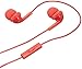 Amazon Basics In-Ear Wired Headphones Earbuds with Microphone, Red