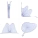 Pangda 24 Pack Folding Fans White Heart Folding Paper Hand Fans Handheld with Plastic Handle for Bridal Guest Church Wedding Birthday Celebration Party Favors Dancing DIY Bag Filler Gift