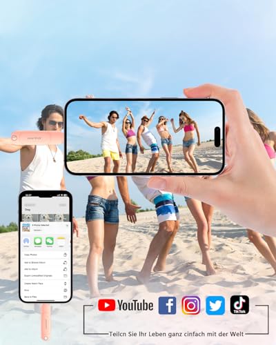 【Without App】 MFi Certified USB Flash Drive 512 GB, USB Flash Drive for iPhone External Storage, USB C 3 in 1 Flash Drive USB 3.0 Flash Drive Storage Transfer Photos is Ideal for Travellers, Memory for iPhone/iPad/Android/PC Pink
