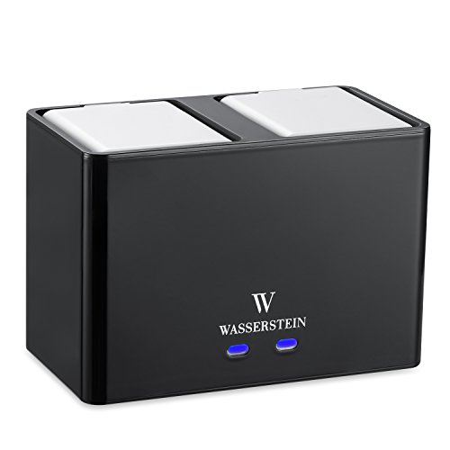 Charging Station Compatible with Arlo Pro & Arlo Pro 2 & Arlo Go Rechargeable Batteries - Charge up to 2 Arlo PRO or Arlo GO Batteries at The Same time - by Wasserstein (Black)