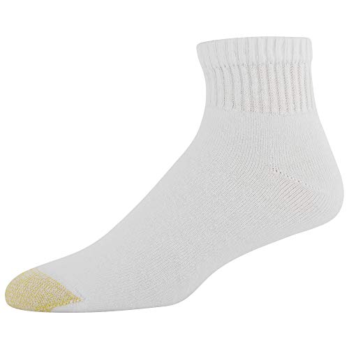 Gold Toe Men's 656p Cotton Quarter Athletic Socks, Multipairs, White (6