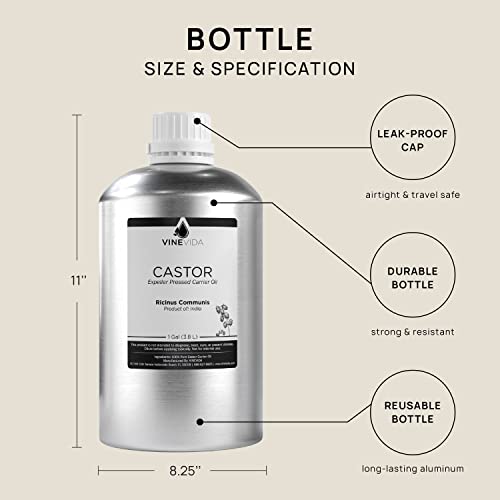 VINEVIDA Castor Carrier Oil Gallon Castor Oil Undiluted Bulk Gallon