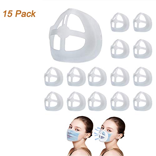 3D Face Bracket Support Frame,Face Inner Support Frame Bracket for Comfortable Wearing,Reusable Lipstick Protector Protection for Adults (15 Pack)