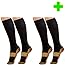 HealthyNees 2 Pairs Combo Copper Infused Compression Socks Helps Reduce Swelling Pain Traveling Anti-Fatigue Feet Support (L/XL)