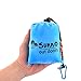 Sunno Pocket Travel Blanket Made of Sturdy, Durable Nylon – Waterproof & Lightweight – 60” x 55” Open - Soft & Easy to Use – Ideal for Camping, Hiking, Concerts & Picnics (Blue)