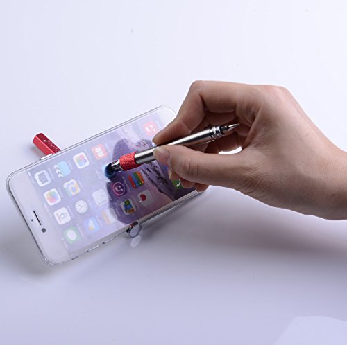 Shulaner 7 in 1 Tech Tool Ballpiont Pen with Ruler, Bottle Opener, Phone Stand, Ballpoint Pen, Stylus and 2 Screw Driver, Multifunction Tool Fit for Mens Gift (2 Silver) - Thumbnail 7