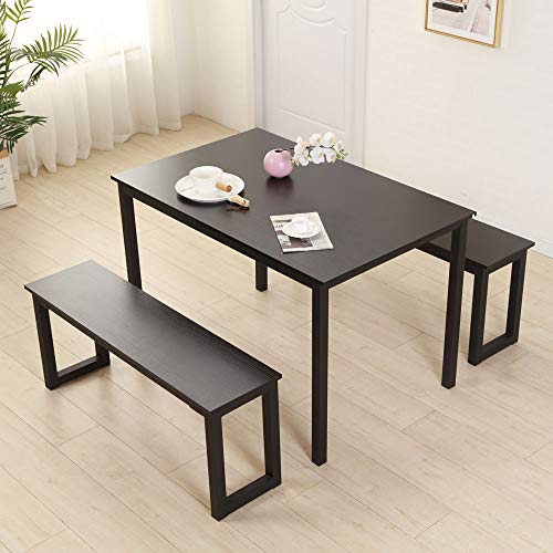 image for HomVent 2Pcs Dining Chairs&Benches,Wooden Top Dining Room Chair Kitche