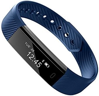 Fitness Tracker, Smart Watch Activity Health Tracker Pedometer for Men Women and Kids Sweatproof Slim Touch Sports Bracelet with Sleep Monitor Calorie Step Counter Bluetooth 4.0 Android IOS (blue)