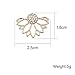 2 Pairs Lotus Flower Women Lovely Crystal Earrings Pearl Front and Back Ear Stud Jewelry (001)