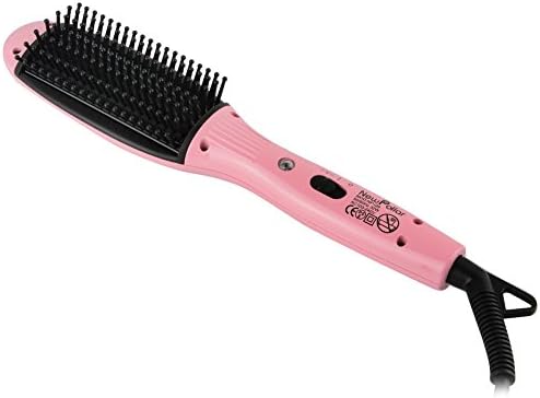 Multifunction Hair Comb - Hot Air Straightener &amp; Auto Head Massager - Professional, Salon-like Styling Results, Pink