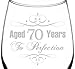 (70th) Aged To Perfection Elegant & Vintage Birthday Celebration Inspired - Laser Engraved 12.75oz Libbey All-Purpose Wine Taster Glass