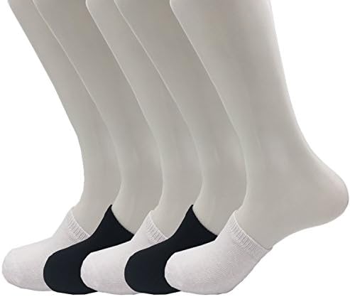 Vraquir Toe Topper Socks for Women Cotton Toe Cover No Show Half Socks with Cushion, 5 Pairs 3 White+2 Black One Size