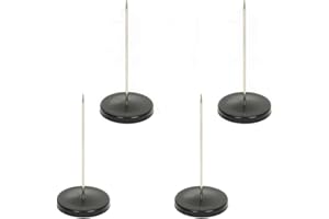 JEISLWYA Receipt Holder Ticket Stabber for Restaurant Spike Bill Desk Straight Rod Paper Stick Receipts Check Fork Stainless Steel (4 Pieces, Black)