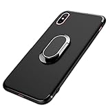 iPhone X Case, SmartKiller Slim Hybrid Defender Armor 360 Degree Rotating Ring Kickstand Protective Case with Magnetic Case Cover for Apple iPhone X iPhone 10 2017 Release Black