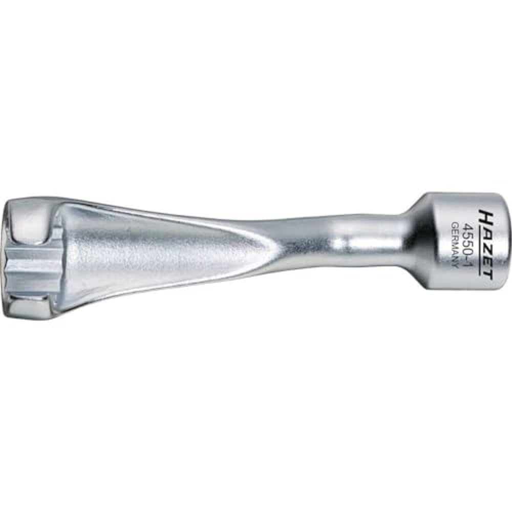 HAZET 4550-1 120 mm 12-Point Profile Injection Line Wrench - Chrome-Plated