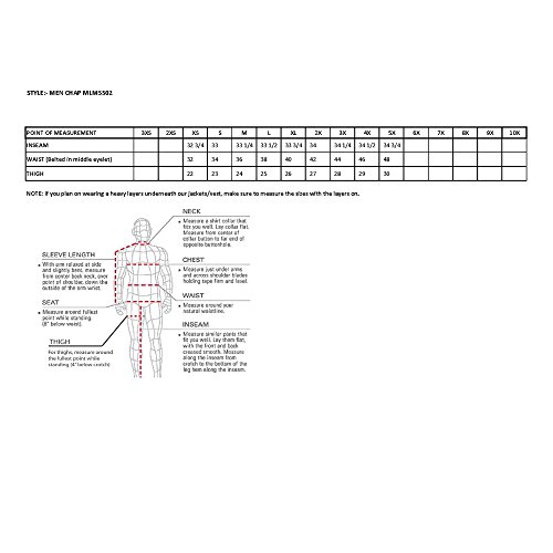 Men's Chaps w/ Cool Tec Leather & Zippered Thigh Pockets (Black,Small)